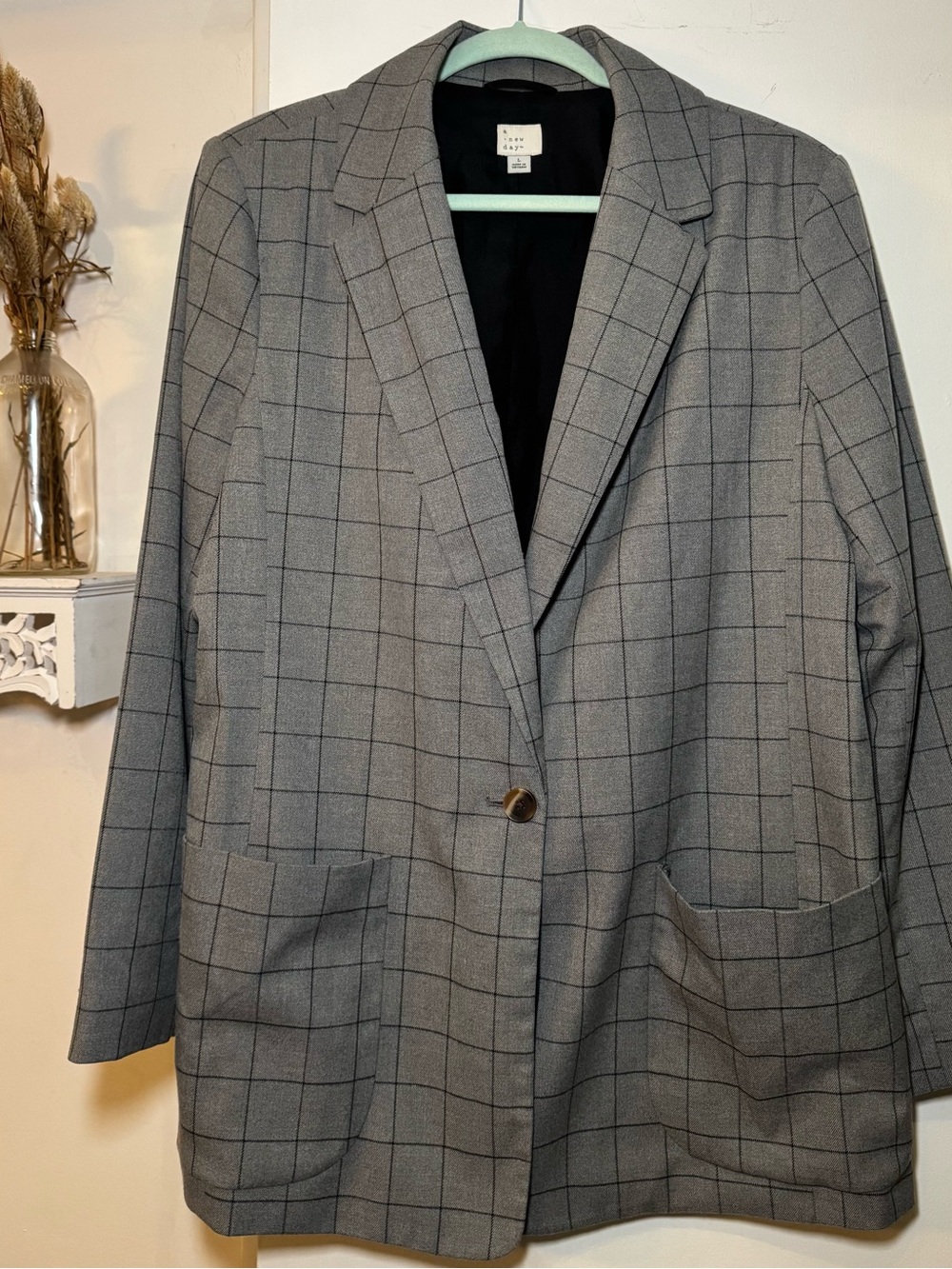 Grey Windowpane Blazer - Picture 2 of 2